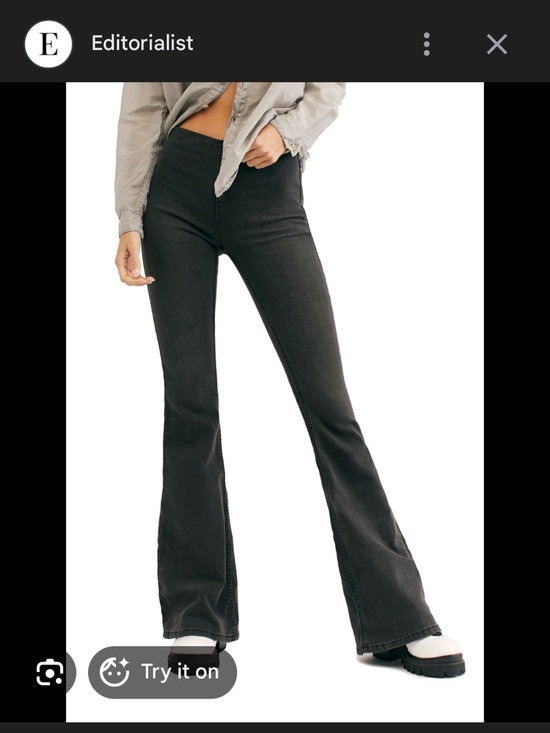 Free People Denim - Free People Black Flare Leg Pull-On Jeans size 27